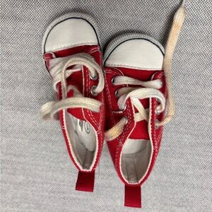 Red and White converse styled Baby Sneakers